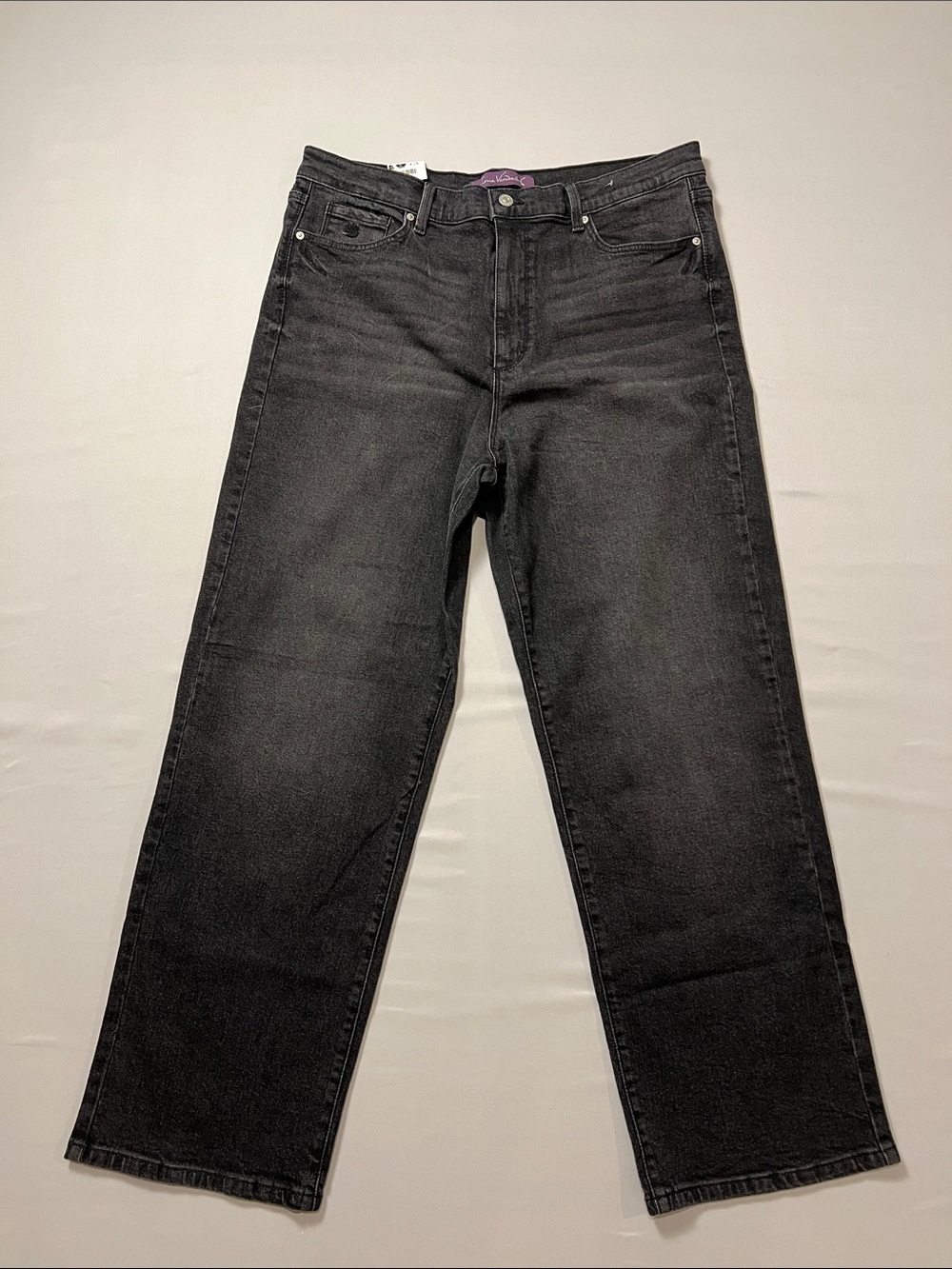 Gloria Vanderbilt Black Wide-Leg Jeans Size 16